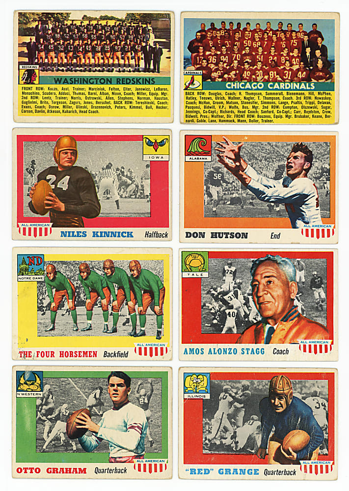 1951-1959 Topps Football Complete/Near Set Collection (5) with Jim Brown Rookie