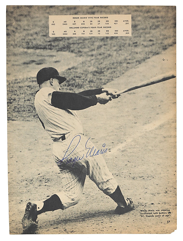Roger Maris Signed Circa 1962 Newspaper Photo - Full Beckett LOA