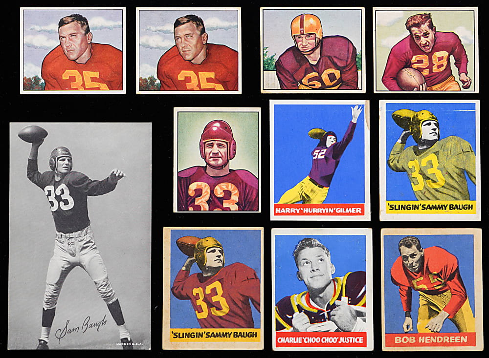 1948-1950 Football Collection (43) with Washington Redskins Concentration Including (4) Sammy Baugh