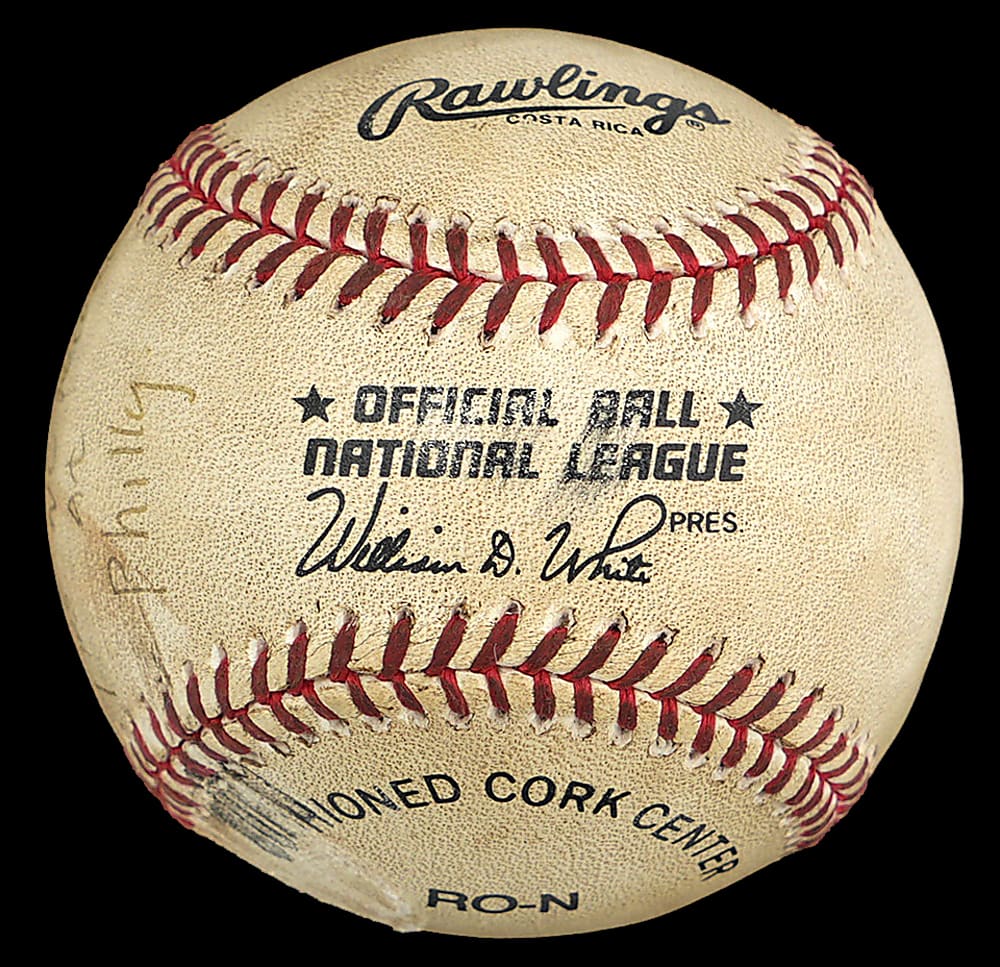 1991 David Cone Signed and Milestone-Inscribed Game-Used ONL/White Baseball From 19K Game