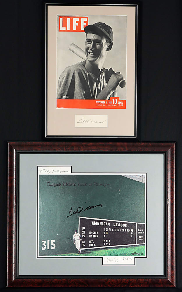 Ted Williams Signature Framed Displays (4) with (2) Limited-Edition