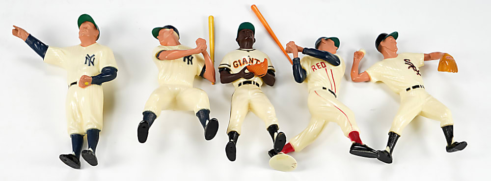 1958-1963 Hartland Baseball Statues (5) with Fox, Mantle, Mays, Ruth & Williams