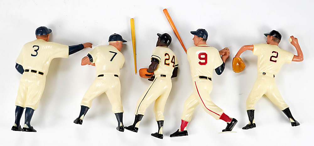 1958-1963 Hartland Baseball Statues (5) with Fox, Mantle, Mays, Ruth & Williams
