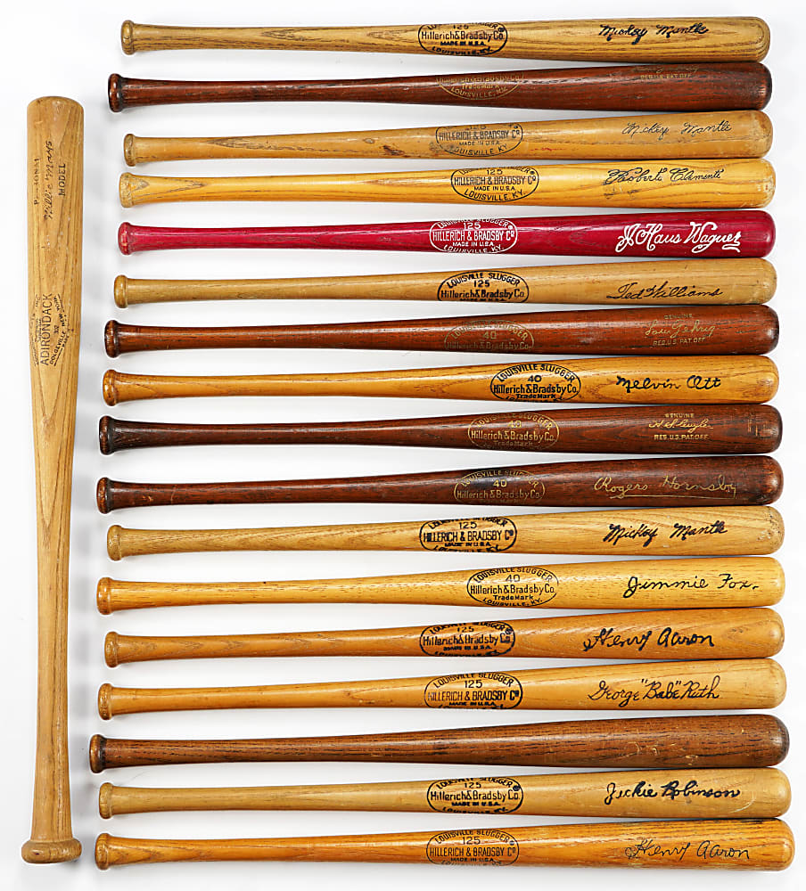 1930s-Modern Mini-Bat Collection (70+) with (2) Gehrig, Hornsby, J. Robinson, Ruth, Wagner