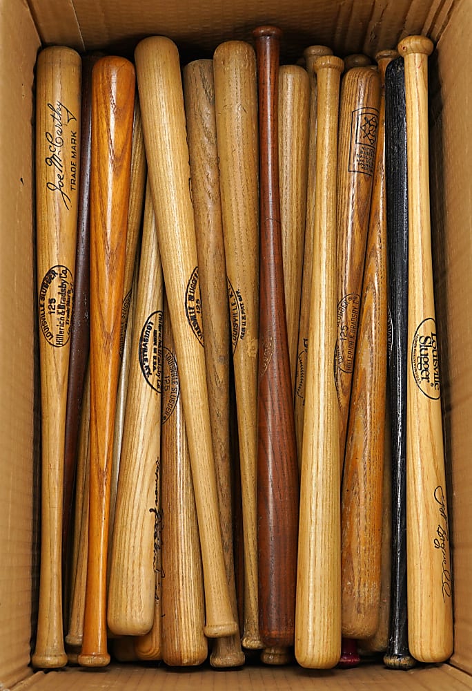 1930s-Modern Mini-Bat Collection (70+) with (2) Gehrig, Hornsby, J. Robinson, Ruth, Wagner