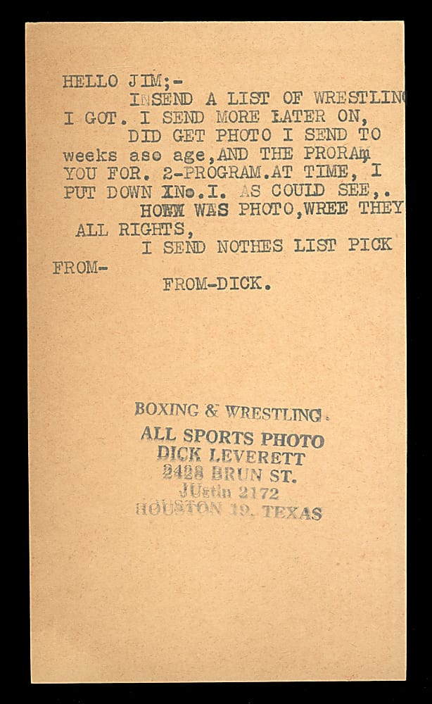 1961 Angelo Poffo (Randy Savage's Father) & Bronko Lubich Match Ticket plus Dual-Signed 8x10 Vintage Photo