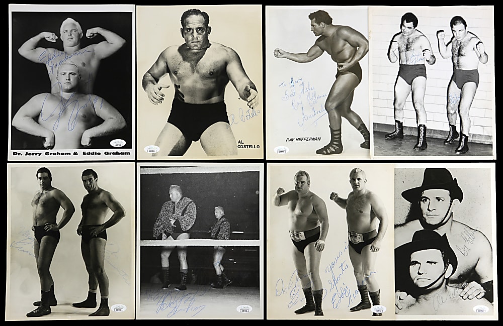 1950s-1960s Tag-Team Wrestling 8x10 Vintage Photos (26) with (7) Signed