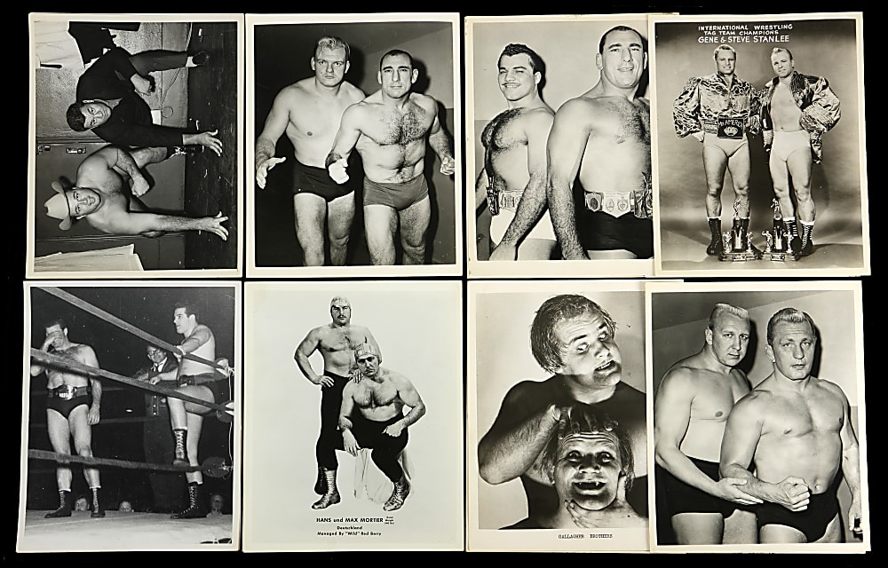 1950s-1960s Tag-Team Wrestling 8x10 Vintage Photos (26) with (7) Signed