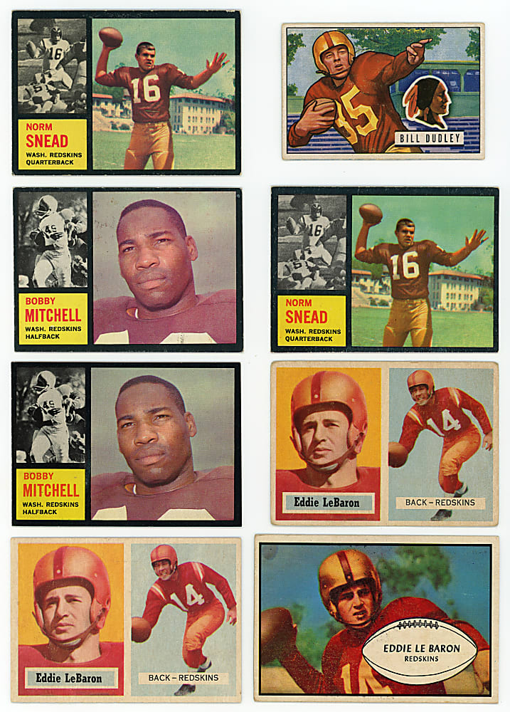 1951-1965 Football Shoebox Collection (346) with Washington Redskins Concentration Including Several Hall of Famers & (2) Sammy Baugh