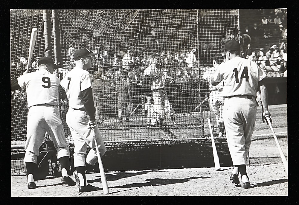 1960 Mickey Mantle & Roger Maris Batting Cage Original Ted Polumbaum LIFE Magazine Type I 9x13 1/4 Photograph - PSA/DNA LOA