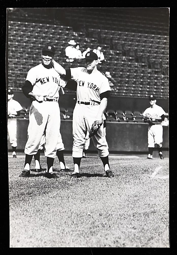 1960 Mickey Mantle & Elston Howard Original Ted Polumbaum LIFE Magazine Type I 9x13 1/8 Photograph - PSA/DNA LOA