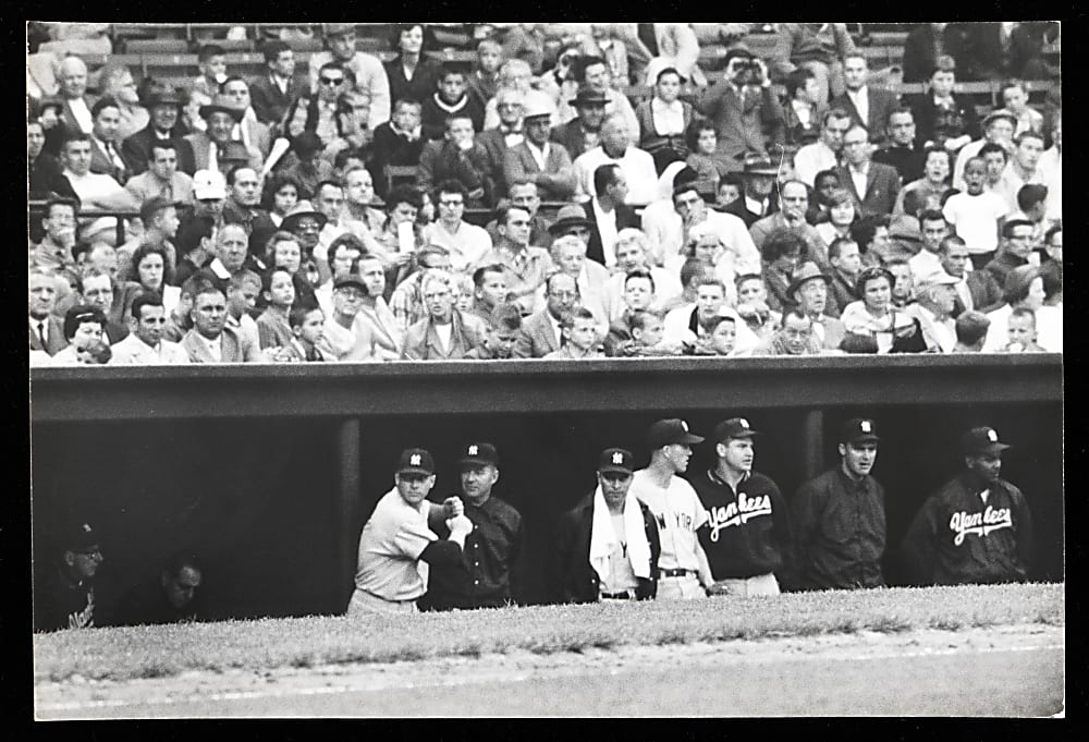 1960 Mickey Mantle in Yankees Dugout Original Ted Polumbaum LIFE Magazine Type I 8 7/8 x13 1/8 Photograph - PSA/DNA LOA