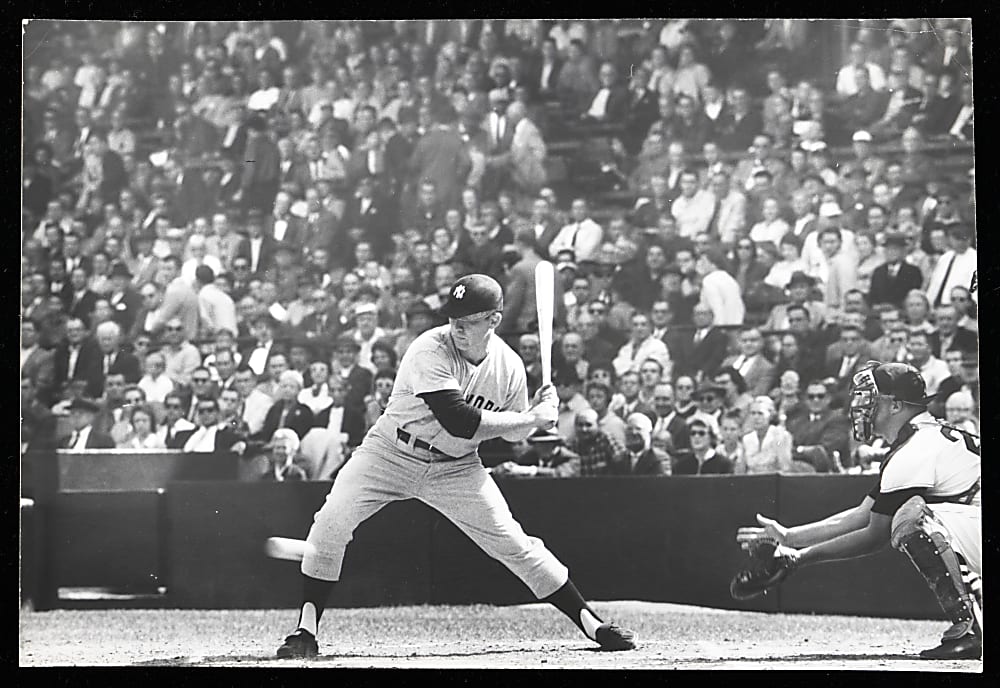1960 Mickey Mantle About to Swing Original Ted Polumbaum LIFE Magazine Type I 9 1/8 x13 13/8 Photograph - PSA/DNA LOA