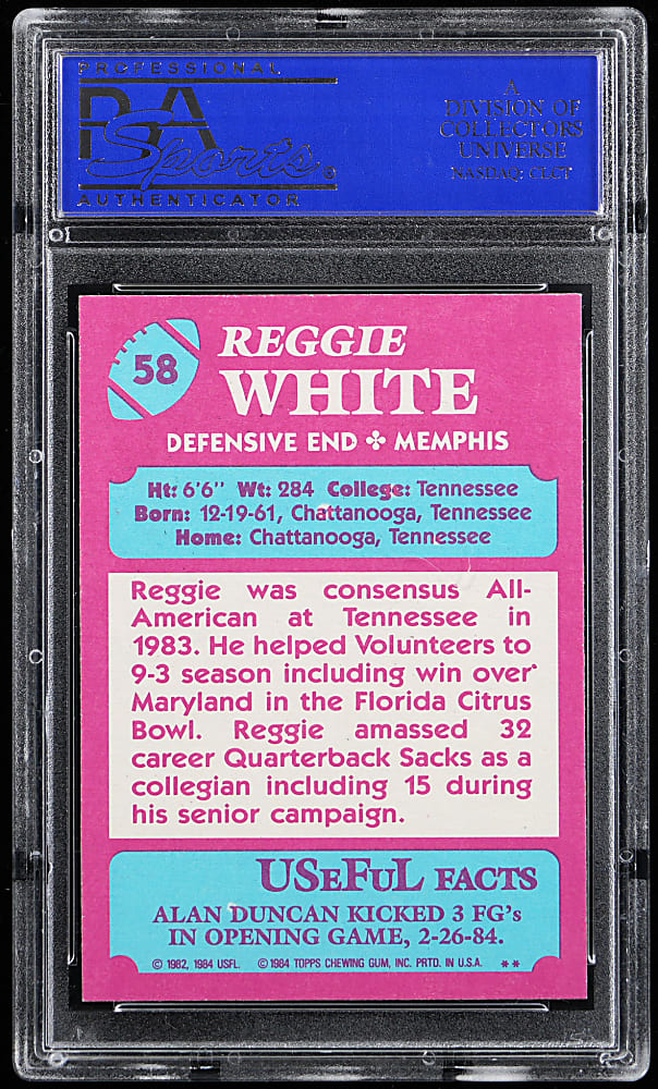 1984 Topps USFL #58 Reggie White Rookie PSA MINT 9