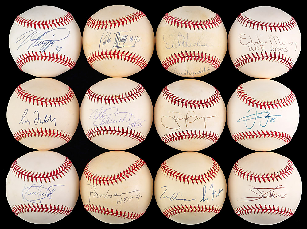 Hall of Famer Signed Baseball Collection (28) with Tony Gwynn & Kirby Puckett