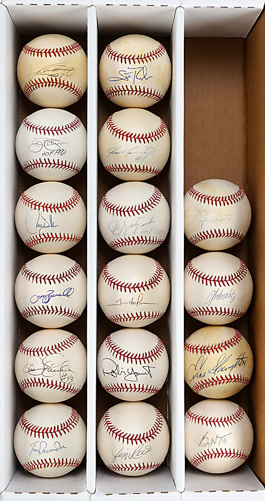 Hall of Famer Signed Baseball Collection (28) with Tony Gwynn & Kirby Puckett