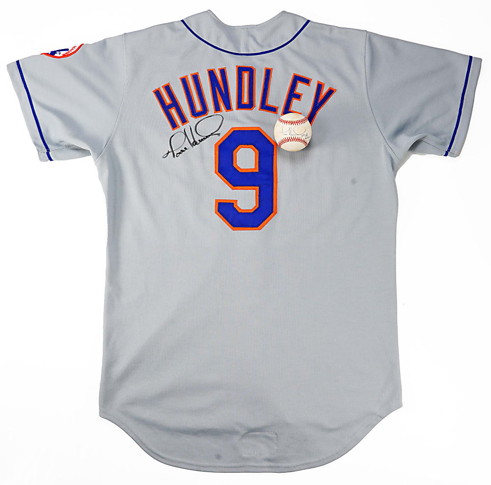 1995-1996 Todd Hundley New York Mets Signed Game-Used Road Jersey Plus Signed Ball With ML Record Inscription
