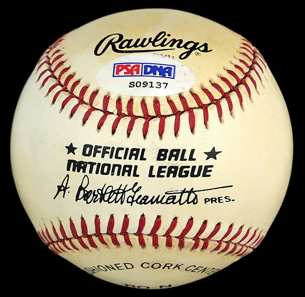 Curt Flood Single-Signed ONL/Giamatti Baseball - PSA/DNA 7