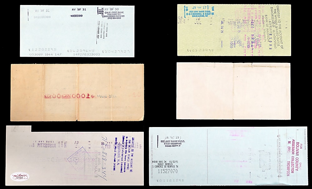 1950s-1990s NFL Hall of Famers Signed Check Collection (21) with Dan Rooney Pittsburgh Steelers Payroll Check to Bud Carson