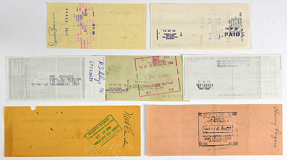 1934-2004 Boxing Legends Signed Check Collection (7) with Nat Fleischer