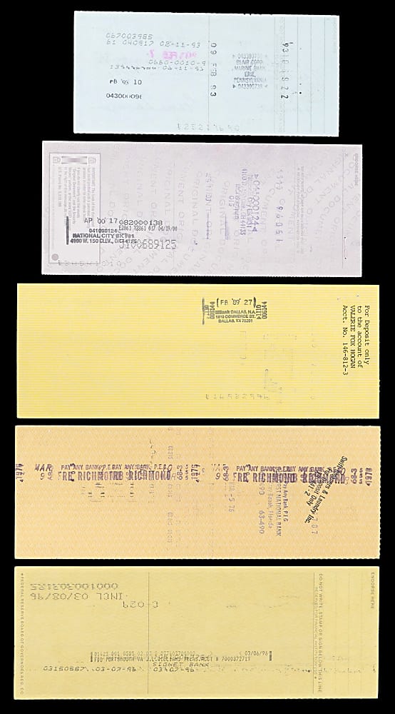 Golf Legend Signed Check Collection (5) with Ben Hogan & Sam Snead
