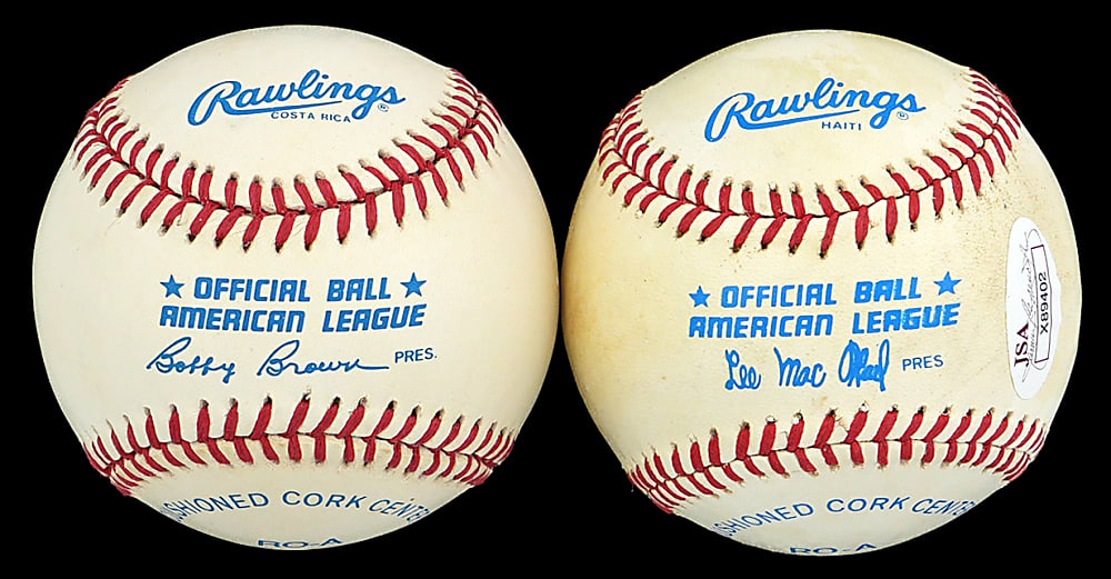 Joe DiMaggio & Ted Williams Single-Signed Baseball Pair - Each with JSA LOA