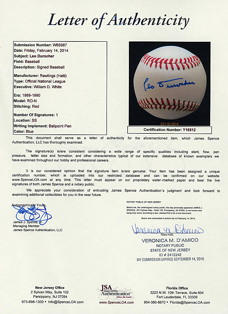 Leo Durocher & Carl Hubbell Single-Signed Baseball Pair - Each with JSA/PSA Certification