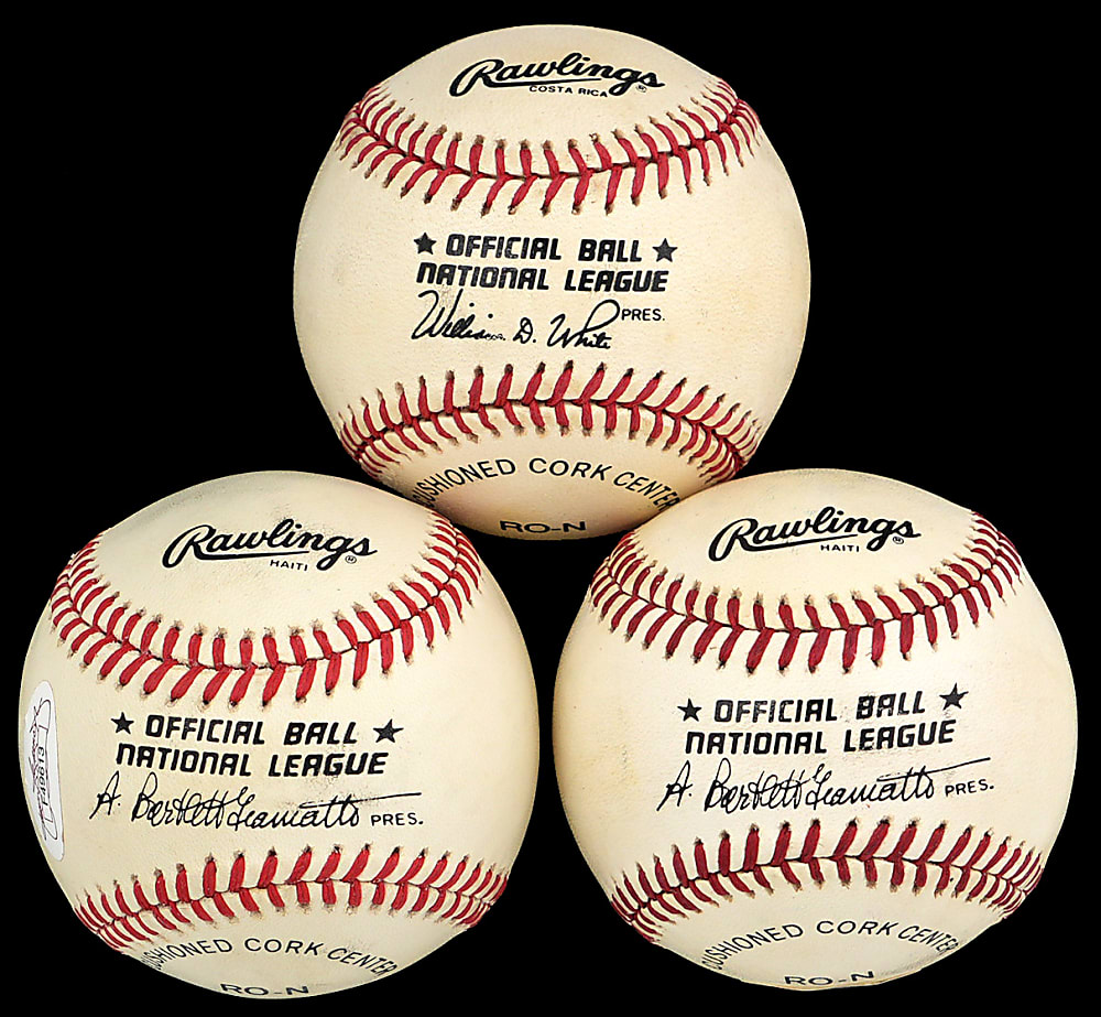 Don Drysdale, Sandy Koufax & Pee Wee Reese Single-Signed Basell Trio - Each with PSA or JSA Certification