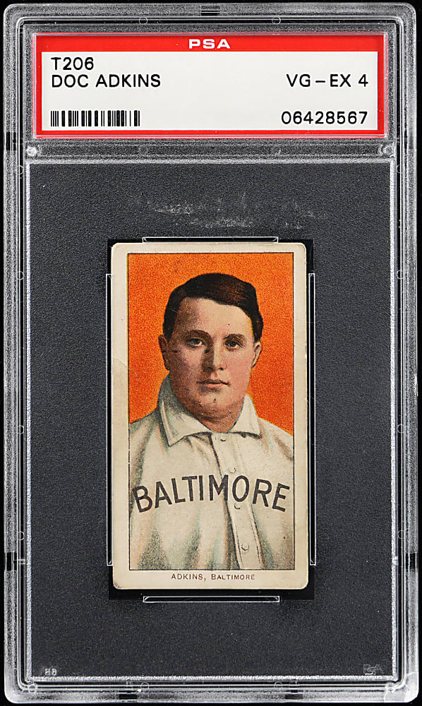 1909-1911 T206 White Border Doc Atkins PSA VG-EX 4