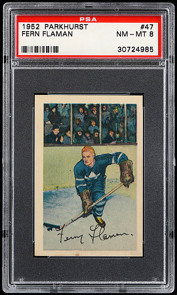 1952 Parkhurst Hockey #47 Fern Flaman PSA NM-MT 8