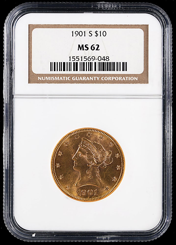 1901-S $10 Liberty Head Gold Eagle Coin - NGC MS62