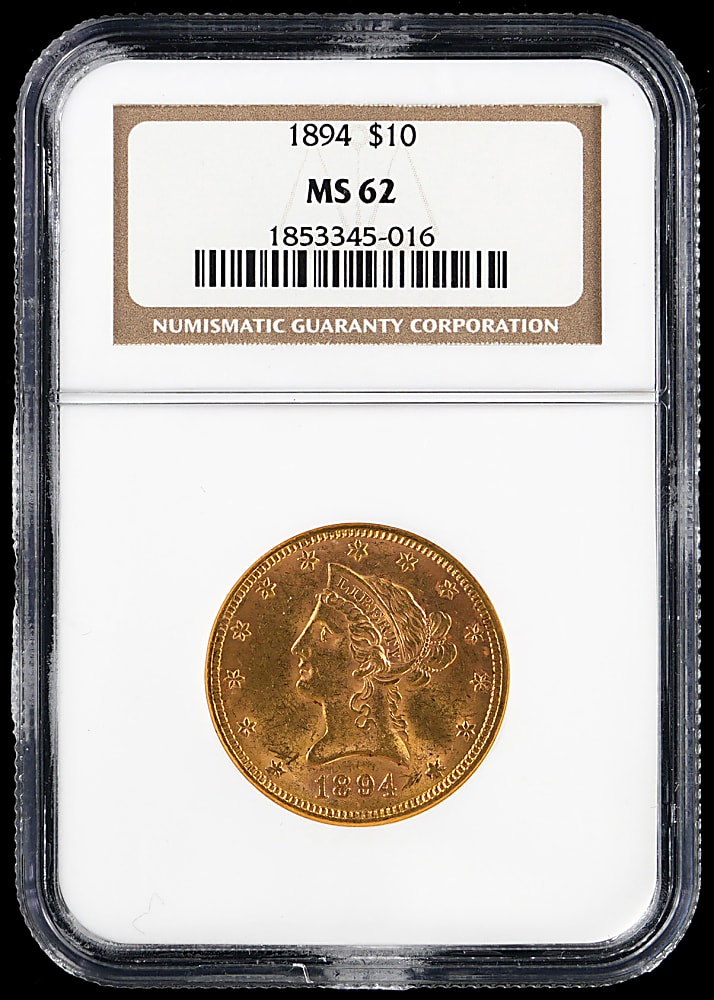 1894 $10 Liberty Head Gold Eagle Coin - NGC MS62