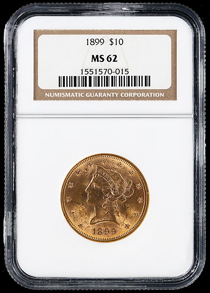 1899 $10 Liberty Head Gold Eagle Coin - NGC MS62