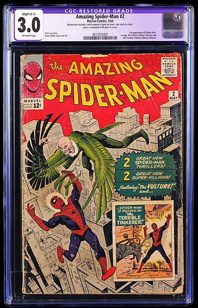 1963 Marvel Amazing Spider-Man #2 First Appearance of Vulture - CGC 3.0 Restored C-1