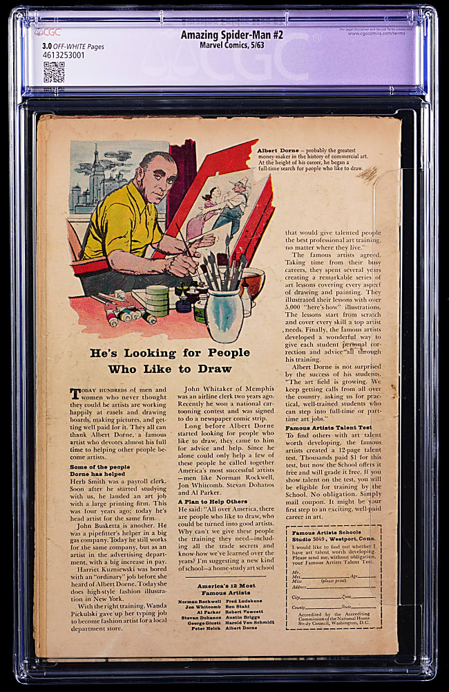 1963 Marvel Amazing Spider-Man #2 First Appearance of Vulture - CGC 3.0 Restored C-1