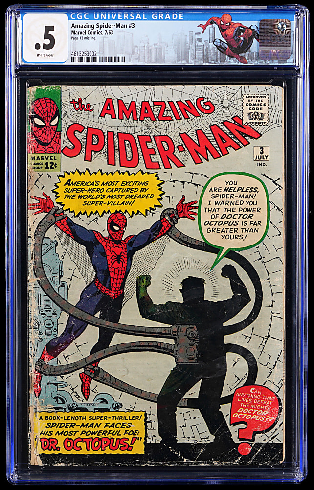 1963 Marvel Amazing Spider-Man #3 First Appearance of Doctor Octopus - CGC .5
