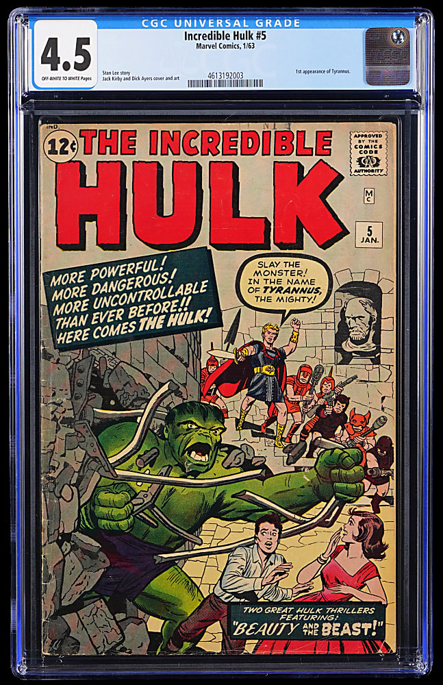 1963 Marvel The Incredible Hulk #5 First Appearance of Tyrannus - CGC 4.5