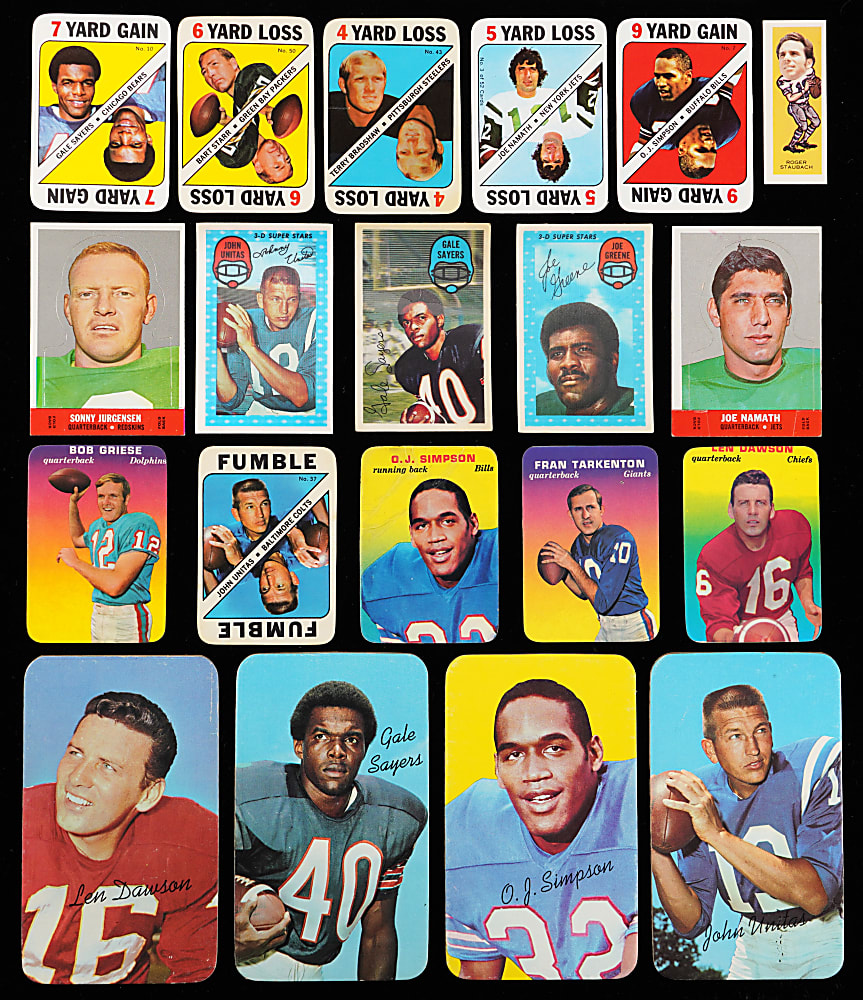 1961-1975 Football Insert & Oddball Shoebox Collection (625+) with (150+) Hall of Famers & Multiple Sets