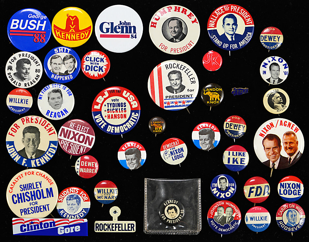 1930s-2010s Presidential Campaign Pin Hoard (850+)