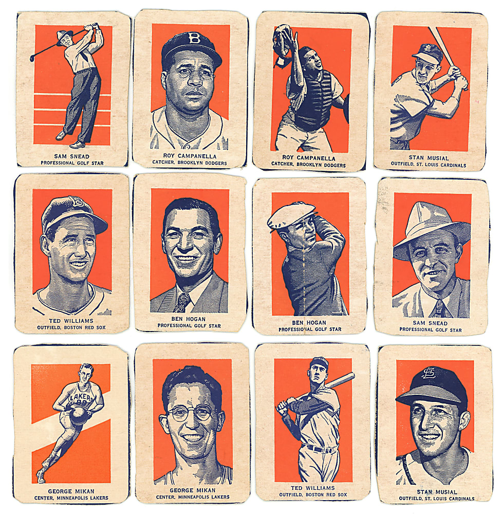 1952 Wheaties Near Complete Set (46/60) with (2) Mikan, (2) Musial & (2) T. Williams