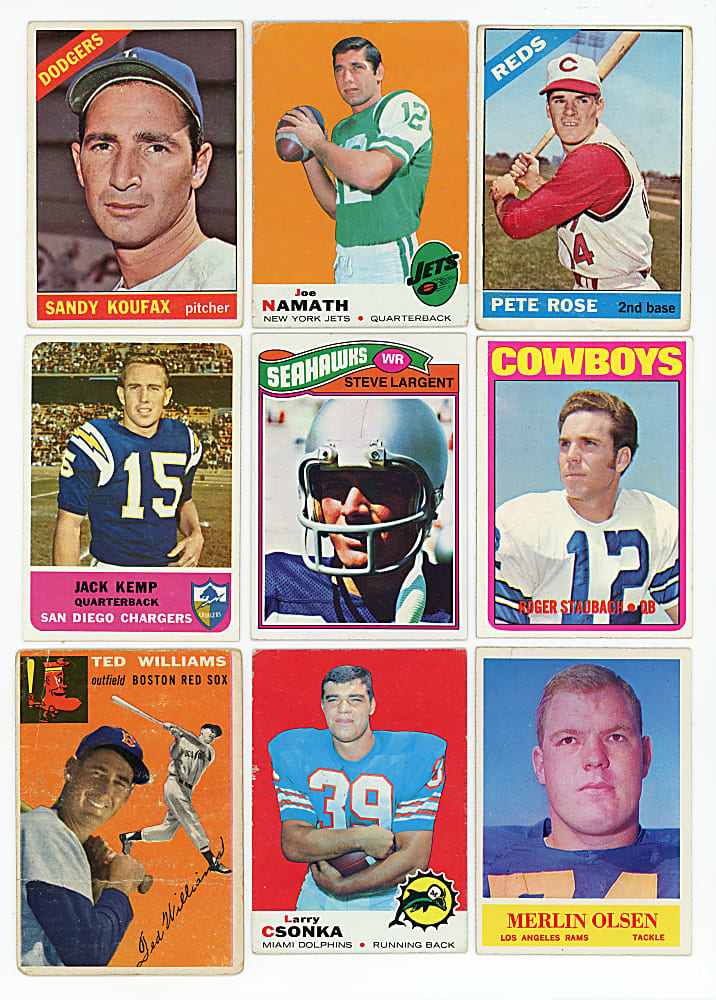1948-1977 Baseball & Football Singles Collection (475+) - Loaded with (3) Graded & (100+) Hall of Famers