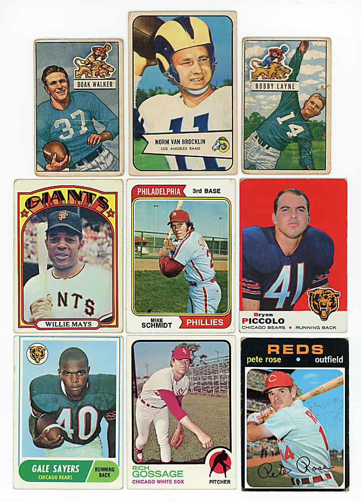 1948-1977 Baseball & Football Singles Collection (475+) - Loaded with (3) Graded & (100+) Hall of Famers