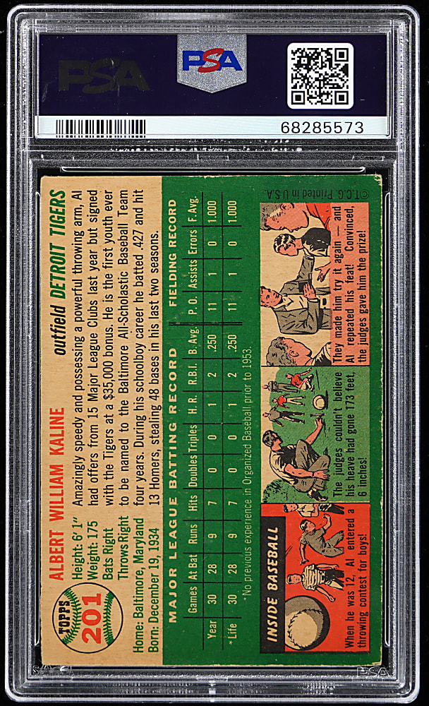 1954 Topps #201 Al Kaline Rookie PSA VG-EX+ 4.5