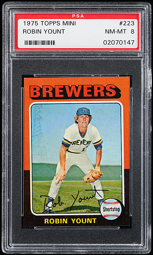 1975 Topps Mini #223 Robin Yount Rookie PSA NM-MT 8