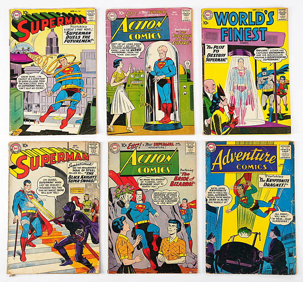 1950s-1960s Comic Book Treasure Chest (77) with Super-Heroes & Westerns