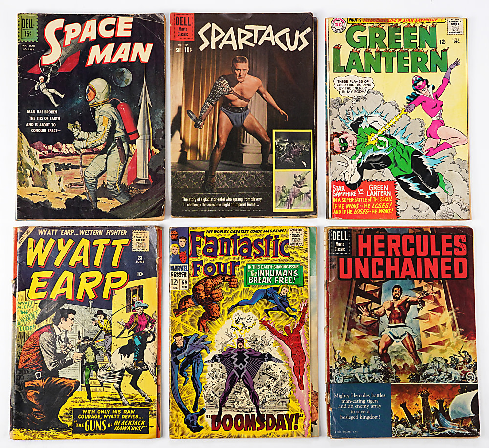 1950s-1960s Comic Book Treasure Chest (77) with Super-Heroes & Westerns