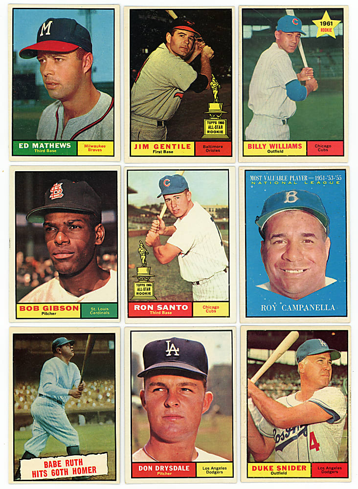 1961 Topps Complete Set 587 Plus 3 Checklist Variations - Clean!