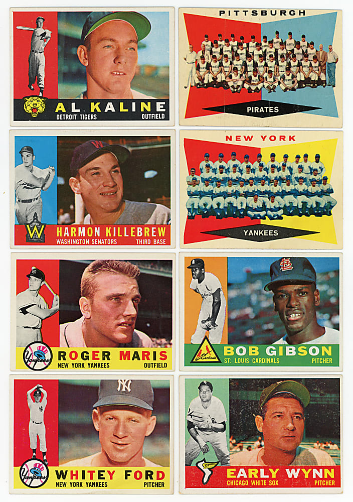 1960 Topps Partial Set (394/572) with Aaron, Clemente, Mantle, Mays & McCovey/Yastrzemski Rookies