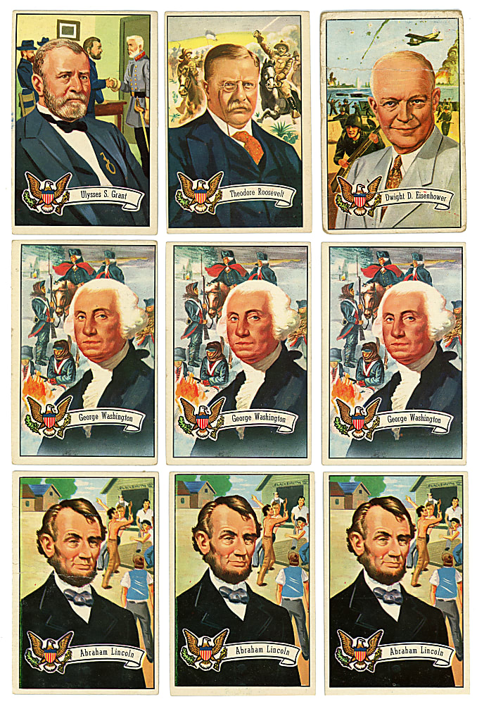 1956 Topps U.S. Presidents Collection (112) with Complete Set (36/36) & Near-Complete Set (32/36)