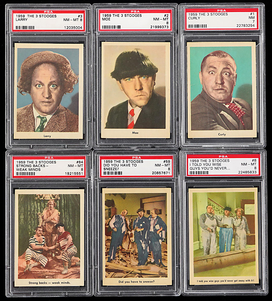 1959 Fleer The 3 Stooges Complete PSA Graded Set (96) - #26 PSA Set Registry with 7.57 GPA!